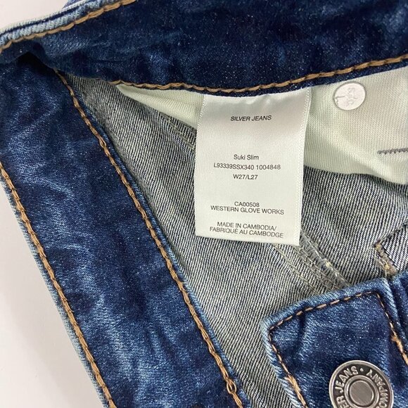 Silver Jeans Co. Women's Suki Slim Leg Curvy Size 27 (26 x 27) Mid Rise NWT - Picture 9 of 13